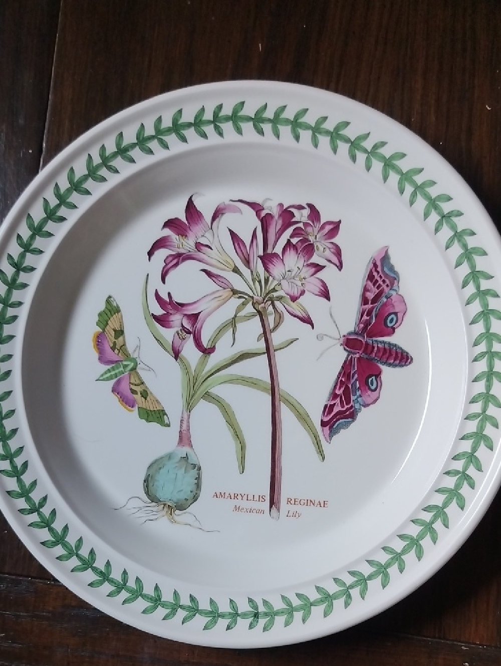 Portmeirion New Botanical Amaryllis & Butterfly Ceramic Dinner Plate